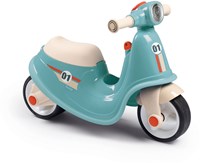Smoby scooter correpasillos azul con diseño retro y baúl de juguetes