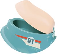 Smoby scooter correpasillos azul con diseño retro y baúl de juguetes-3