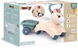 Smoby coche correpasillos pony con remolque desmontable y gran asa - baby ride-on