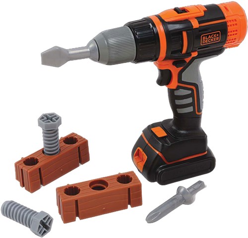 Smoby Black & Decker taladro de juguete con set de destornillador, 7 piezas-2