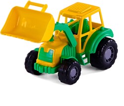 Tractor juguete Cavallino verde con volquete plástico metal