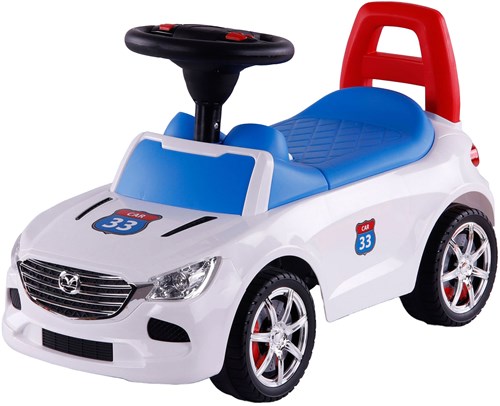 Coche correpasillos blanco trendy para bebés con espacio de almacenamiento