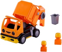 Camión de basura juguete Cavallino naranja 19cm plástico para niños-2