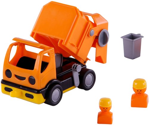 Camión de basura juguete Cavallino naranja 19cm plástico para niños-2