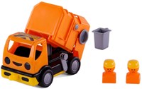 Camión de basura juguete Cavallino naranja 19cm plástico para niños-3