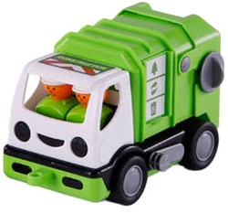 Camión de basura juguete Cavallino verde 19cm plástico para niños