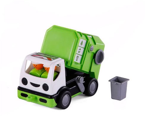 Camión de basura juguete Cavallino verde 19cm plástico para niños-2