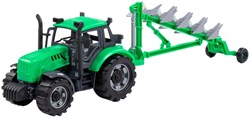 Tractor juguete Cavallino verde con arado escala 1:32 granja