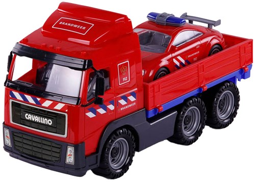 Camión de bomberos juguete con coche de bomberos escala 1:16 plástico