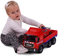 Camión de bomberos juguete con coche de bomberos escala 1:16 plástico-3