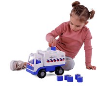 Camión de policía clasificador de formas juguete con bloques y figuras 26cm-3