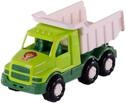 Camión volquete juguete Cavallino Safari Torpedo verde 26,5cm transporte