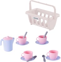 Set vajilla juguete cesta rosa 15 piezas plástico Cavallino