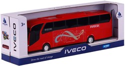 Autobús de juguete Iveco Cavallino escala 1:30 rojo plástico