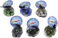 Canicas de vidrio diversión juego canicas en red 8 piezas azul-2