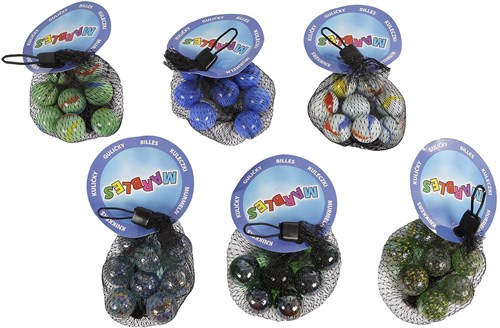 Canicas de vidrio diversión juego canicas en red 8 piezas azul-2
