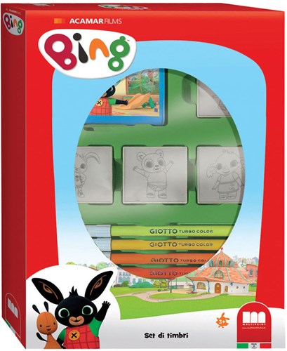 Multiprint set de sellos Bing con 4 sellos de madera y rotuladores