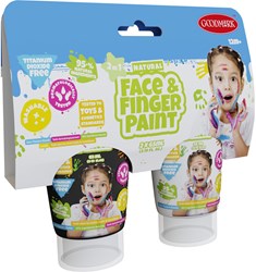 Pintura facial y de dedos negro blanco 2x65ml pintura infantil lavable segura