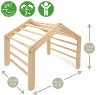 Casa de escalada de madera multifuncional para niños interior-2