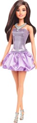 Barbie muñeca fashionista vestido morado lentejuelas para niños
