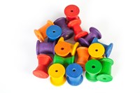 Grapat juguetes de madera carretes colores arcoíris 18 piezas educativo-2