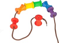 Grapat juguetes de madera carretes colores arcoíris 18 piezas educativo