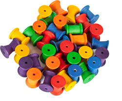Grapat juguete de madera bobinas colores arcoíris 36 piezas