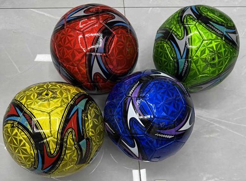HOT Sports + Toys balón de fútbol metálico talla 5 cuero sintético brillante