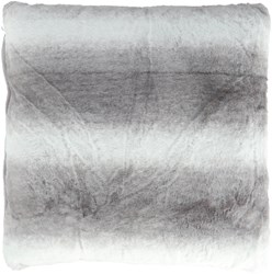 Cojín decorativo gris efecto piel de conejo 45x45 cm suave sintético