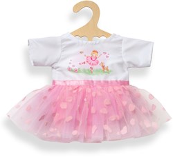Heless vestido de muñeca bailarina rosa-blanco para muñecas 35-45 cm