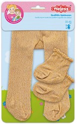 Heless leotardos dorados para muñeca con calcetines - ropa muñeca 28-35 cm