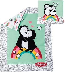 Heless manta para muñecas pingüino ropa de cama con almohada - poliéster suave