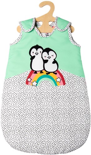 Heless saco de dormir muñeca pingüino terciopelo verde-blanco muñeca 35-45cm