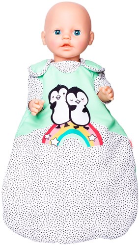 Heless saco de dormir muñeca pingüino terciopelo verde-blanco muñeca 35-45cm-2