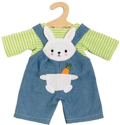 Poppen Tuinbroek met Gestreept Shirt Bunny Lou, 28-35 cm