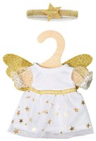 Heless vestido muñeca ángel ropa para muñecas 20-25 cm blanco-dorado con diadema