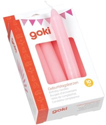 Goki velas de cumpleaños rosas - set de 10 para tren de cumpleaños