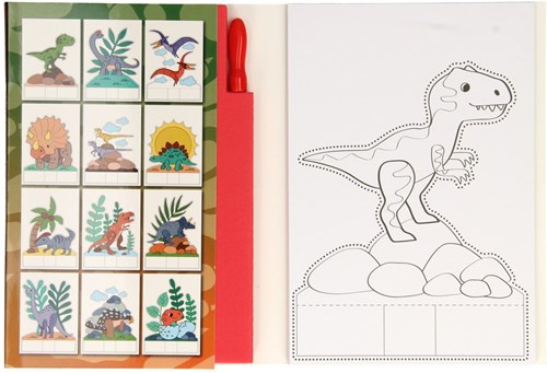 Wins Holland set creativo bloque de pinchar dinosaurio con 12 dibujos A6-2