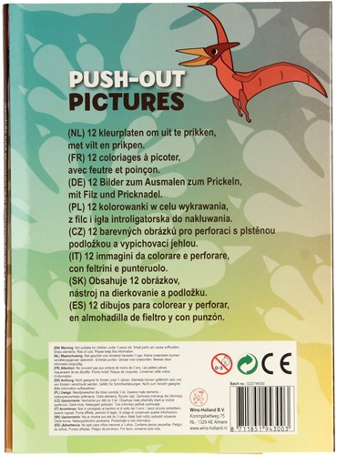 Wins Holland set creativo bloque de pinchar dinosaurio con 12 dibujos A6-3