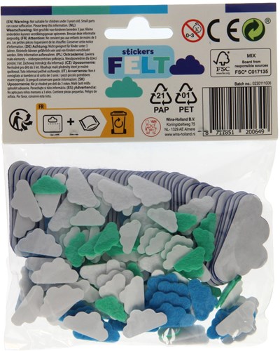 Wins Holland pegatinas de fieltro nubes - stickers creativos 200 unidades-2