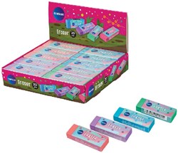 Centrum set de gomas de borrar - 20 unidades en expositor - blanco - escuela y oficina