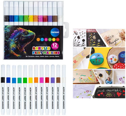 Centrum rotuladores de pintura acrílica set 12 piezas para manualidades