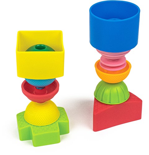 Lalaboom set educativo de formas y cuentas - 12 piezas - construcción colorida-2