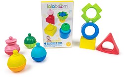 Lalaboom set educativo de formas y cuentas - 12 piezas - construcción colorida