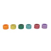 Grapat anillos de juguete de madera - 18 piezas colores alternativos-2