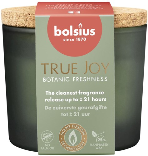 Bolsius vela aromática True Joy Botanic Freshness vaso aromático con tapón 66/83