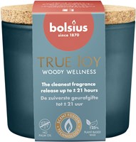 Vaso aromático Bolsius vela wellness con corcho Woody True Joy 66/83