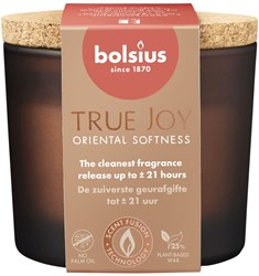 Bolsius vela aromática True Joy Oriental Softness en vaso con tapa de corcho 66/83