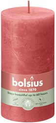 Bolsius vela rústica pilar rosa Blossom Pink 13 cm - larga duración