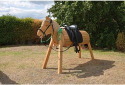 Eduplay caballo de madera juguete exterior 80 cm esmaltado multicolor